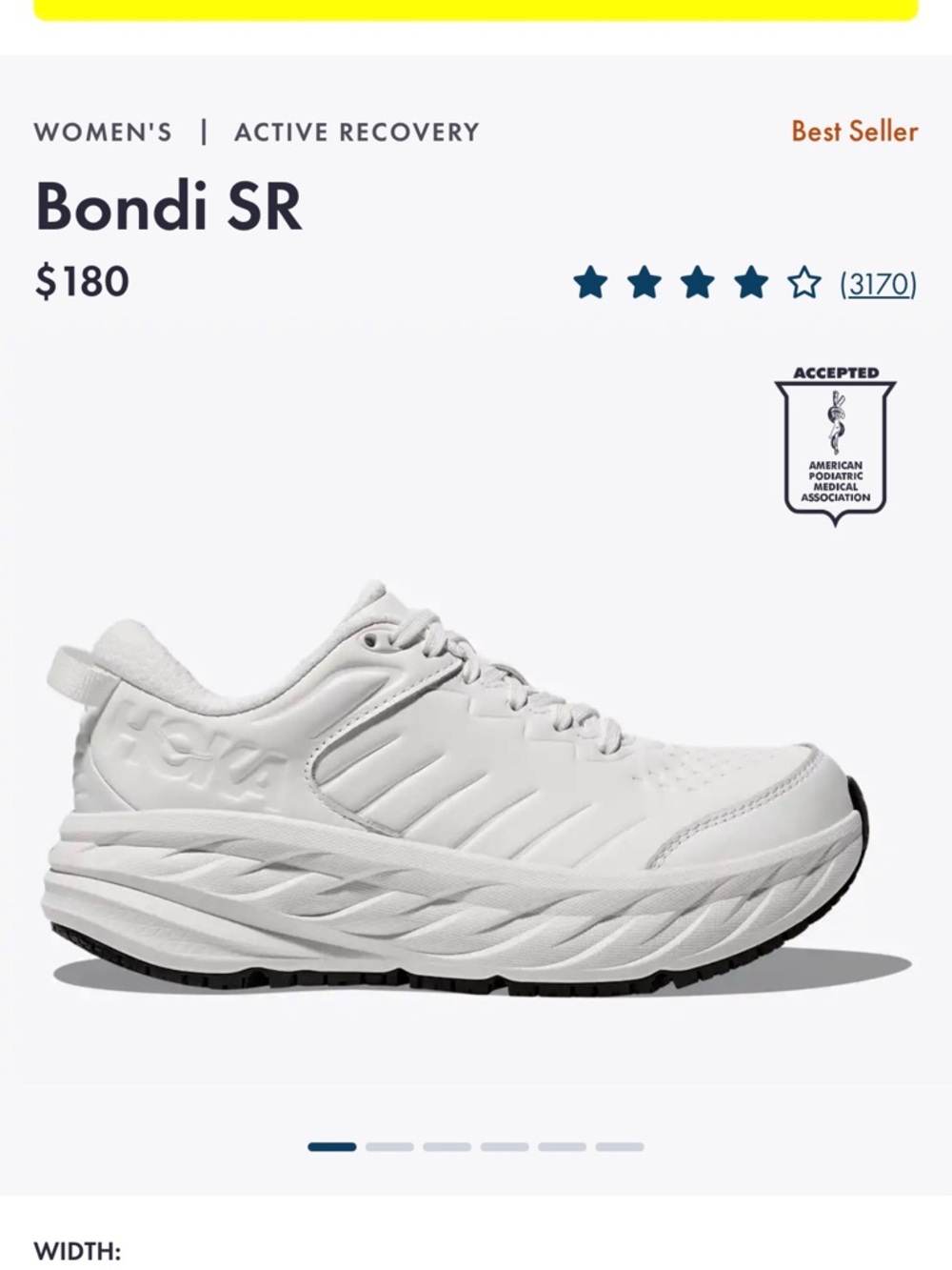 Bondi SR Shoes  White Athletic Running Shoes 7.5 Women’s 9